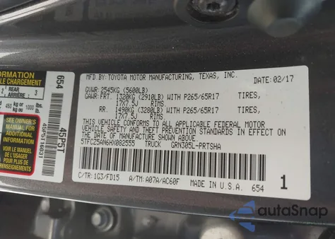 2017 Toyota Tacoma Trd Sport from USA, damaged, VIN 5TFCZ5AN6HX082555